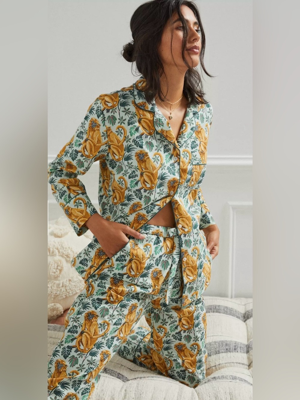 Printfresh 100% Cotton Tamarin Mint Pajama Set